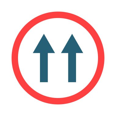 Kişisel ve ticari kullanım için Tek Yönlü İşaret İki Renk Simgesi