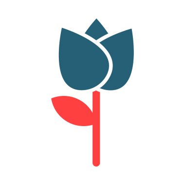 Kişisel ve Ticari Kullanım İçin Çiçekler Sembolü İki Renk Simgesi