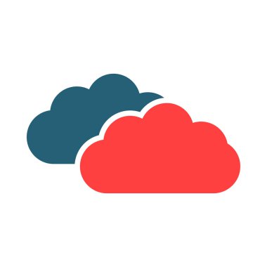 Kişisel ve ticari kullanım için Bulut Kabartması İki Renk Simgesi