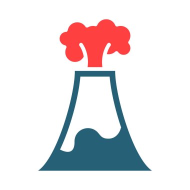 Kişisel ve ticari kullanım için yanardağ sembolü iki renk simgesi