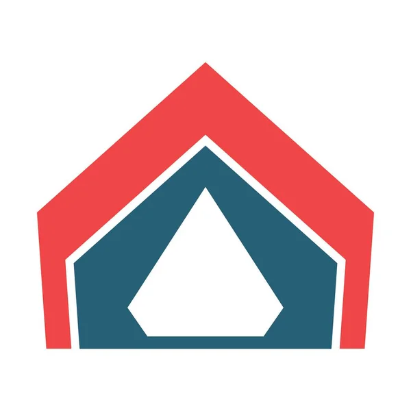 Tent Glyph Two Color Icon Voor Persoonlijk Commercieel Gebruik — Stockvector