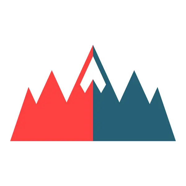 Mountains Glyph Két Szín Ikon Személyes Kereskedelmi Használatra — Stock Vector