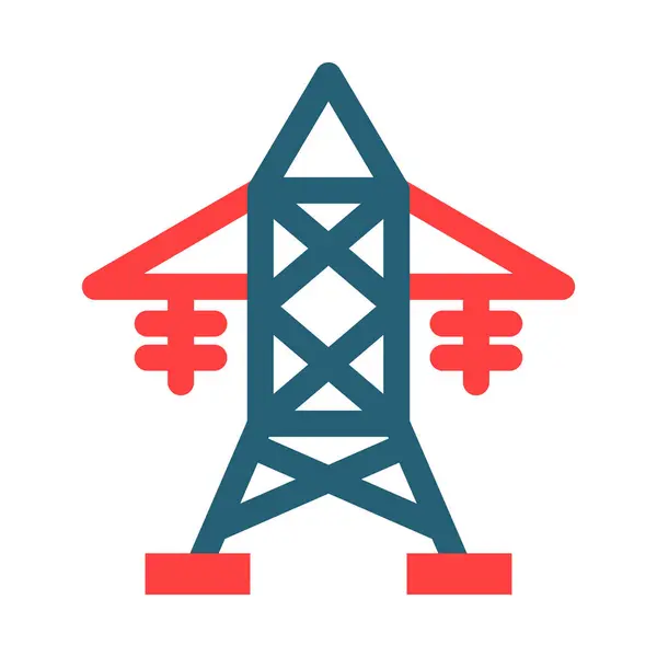 Electric Tower Glyph Två Färg Ikonen För Personligt Och Kommersiellt — Stock vektor