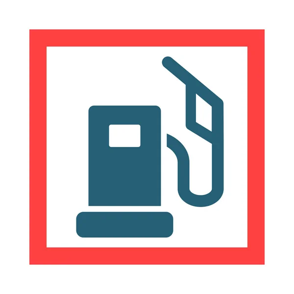 Gas Station Glyph Two Color Icon Personal Commercial Use — Stock Vector