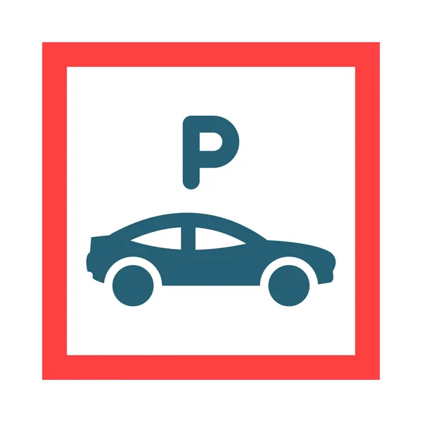 Parkering Glyph Två Färg Ikonen För Personligt Och Kommersiellt Bruk — Stock vektor
