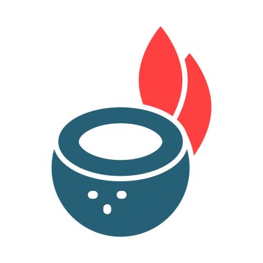 Kişisel ve ticari kullanım için Hindistan cevizi kabartması iki renk simgesi