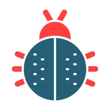 Kişisel ve ticari kullanım için uğur böceği sembolü iki renk simgesi