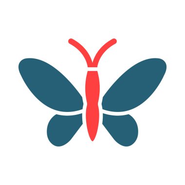 Kişisel ve ticari kullanım için Kelebek Kabartma İki Renk Simgesi