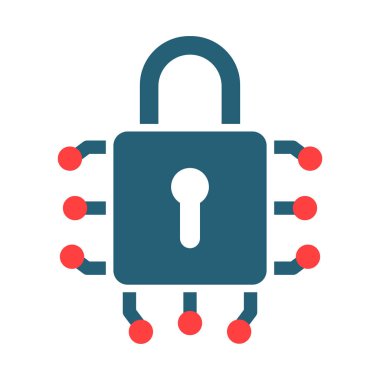 Kişisel ve ticari kullanım için Siber Güvenlik Sembolü İki Renk Simgesi