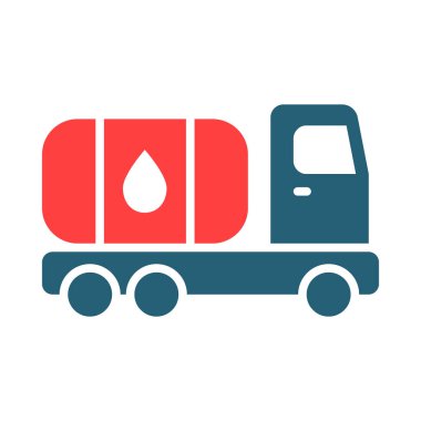 Kişisel ve ticari kullanım için Tank Kamyonu Kabartma İki Renk Simgesi