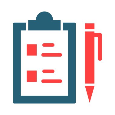 Kişisel ve ticari kullanım için Not Grafiği İki Renk Simgesi