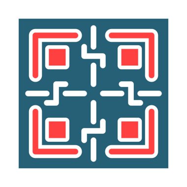 Kişisel ve Ticari Kullanım için QR Glyph İki Renk Simgesi