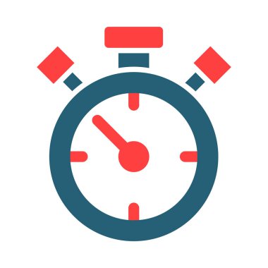 Stopwatch Glyph Two Color Icon For Personal And Commercial Use