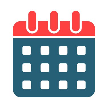 Calendar Glyph Two Color Icon For Personal And Commercial Use