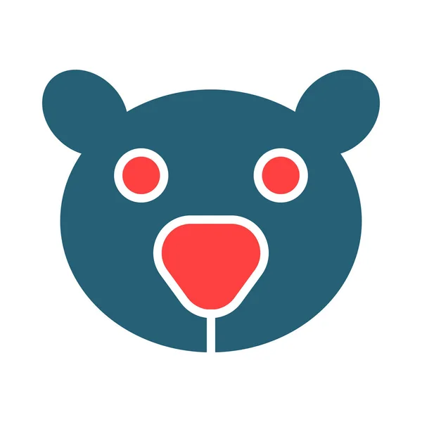 Bear Glyph Two Color Ikona Użytku Osobistego Komercyjnego — Wektor stockowy