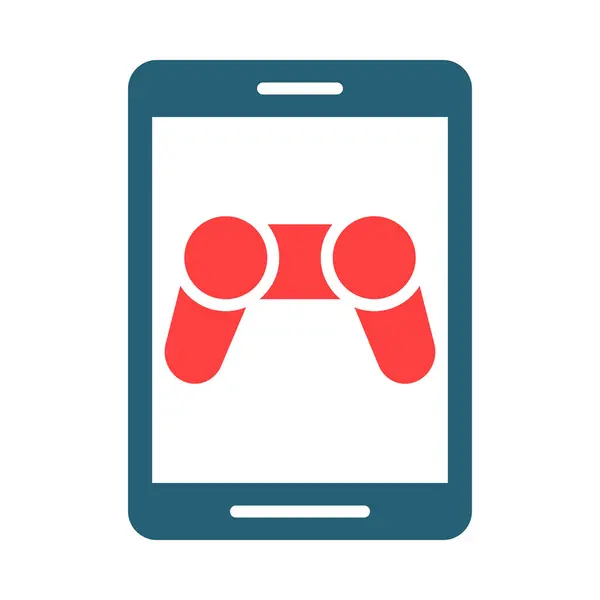 Tabletcontroller Glyph Two Color Icon Voor Persoonlijk Commercieel Gebruik — Stockvector