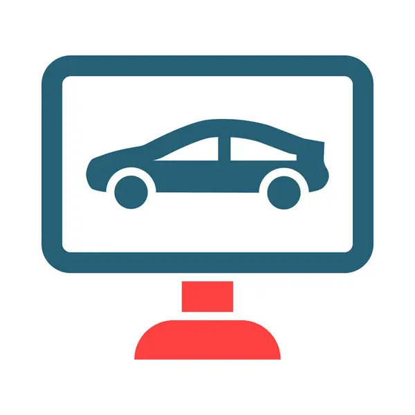 Online Cab Glyph Kétszínű Ikon Személyes Kereskedelmi Használatra — Stock Vector