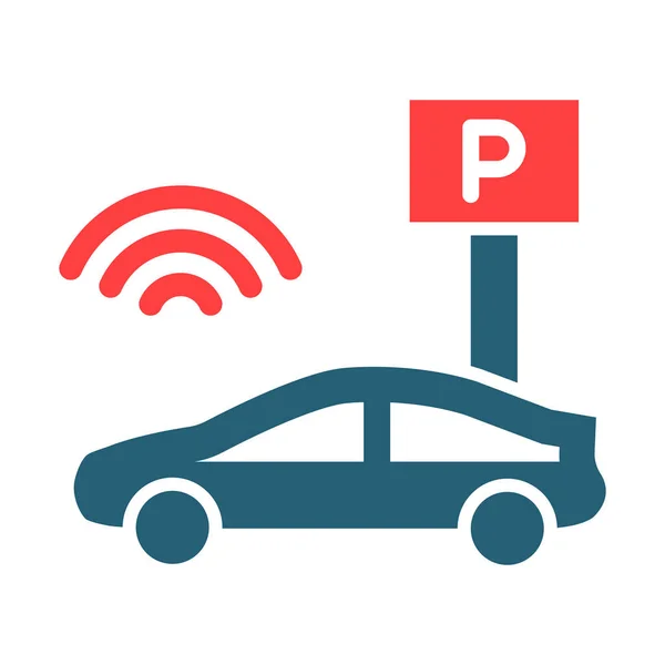 Online Parkering Glyph Två Färg Ikonen För Personligt Och Kommersiellt — Stock vektor