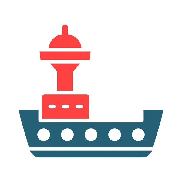 Ship Glyph Two Color Icon Voor Persoonlijk Commercieel Gebruik — Stockvector