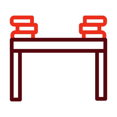 Kişisel ve ticari kullanım için Kitap Yığını Kalın Çizgi İki Renk Simgesi