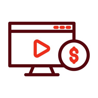 Kişisel ve ticari kullanım için Ödenmiş İçerik Kalın Çizgisi İki Renk Simgesi