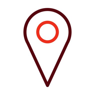 Kişisel ve Ticari Kullanım İçin Konum Kalın Çizgisi İki Renk Simgesi