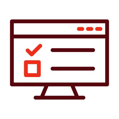 Çevrimiçi Anket Kalın Çizgisi Kişisel ve Ticari Kullanım İçin İki Renk Simgesi