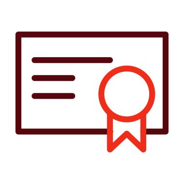 Kişisel ve Ticari Kullanım İçin Sertifika Kalın Çizgisi İki Renk Simgesi