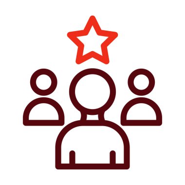 Liderlik Kalın Çizgisi Kişisel ve Ticari Kullanım İçin İki Renk Simgesi