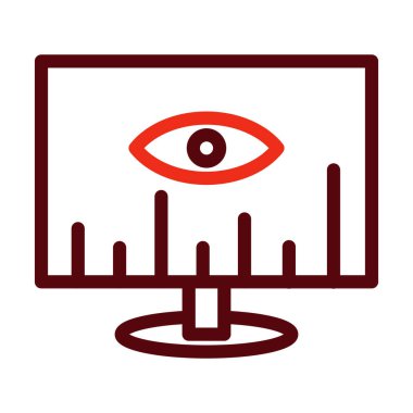 Kişisel ve Ticari Kullanım İçin Görselleştirme Kalın Çizgisi İki Renk Simgesi