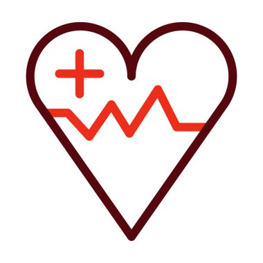 Kişisel ve ticari kullanım için Sağlık Grafiği Kalın Çizgisi İki Renk Simgesi