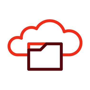 Bulut Kalın Çizgisi Kişisel ve Ticari Kullanım İçin İki Renk Simgesi