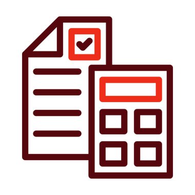 Kişisel ve Ticari Kullanım İçin Muhasebe Kalın Çizgisi İki Renk Simgeleri