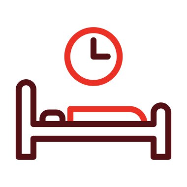 Bed Time Glyph Two Color Icon For Personal And Commercial Use