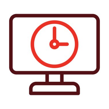 Clock Time Glyph Two Color Icon For Personal And Commercial Use