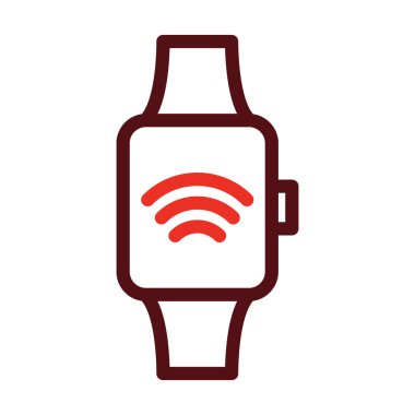 Smart Watch Glyph Two Color Icon For Personal And Commercial Use