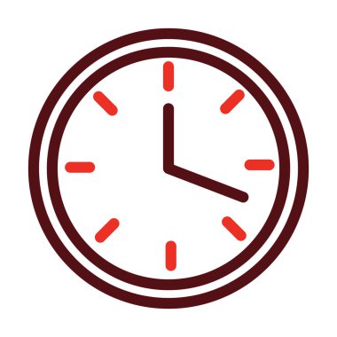 Round Clock Glyph Two Color Icon For Personal And Commercial Use