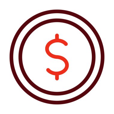 Kişisel ve ticari kullanım için Dolar Para Birimi Kabartması İki Renk Simgesi