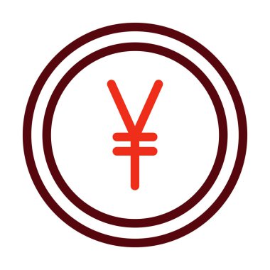 Kişisel ve ticari kullanım için Yen Glyph İki Renk Simgesi
