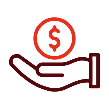 Kişisel ve ticari kullanım için Para Kabartma İki Renk Simgesi