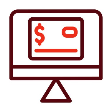 Kişisel ve ticari kullanım için Çevrimiçi Ödeme Glyph İki Renk Simgesi