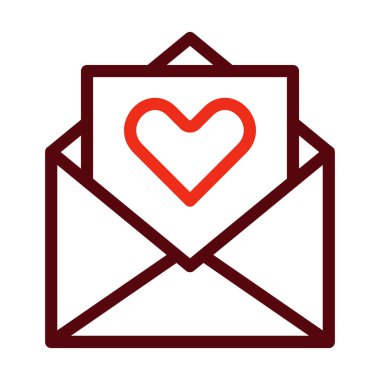 Kişisel ve Ticari Kullanım İçin İki Renk Simgesi Aşk Mektubu