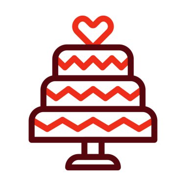 Kişisel ve ticari kullanım için düğün pastası sembolü iki renk simgesi