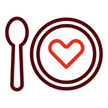 Düğün yemeği Glyph İki Renk Simgesi Kişisel ve Ticari Kullanım