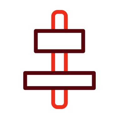 Kişisel ve Ticari Kullanım İçin Yatay Hizalama İki Renk Simgesi