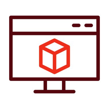 Kişisel ve ticari kullanım için 3B Tasarım Simgesi İki Renk Simgesi Simgesi