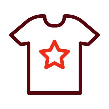 Kişisel ve ticari kullanım için Tişört Tasarımı İki Renk Simgesi