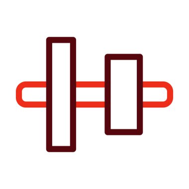 Kişisel ve Ticari Kullanım İçin Dikey Hizalama Merkezi Glyph İki Renk Simgesi