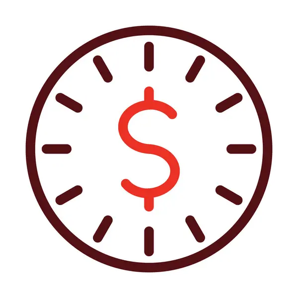 Time Money Glyph Two Color Icon Personal Commercial Use — Stockvector