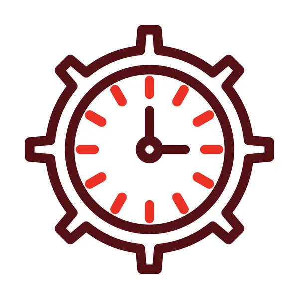 Efficient Time Glyph Two Color Icon Personal Commercial Use — 스톡 벡터